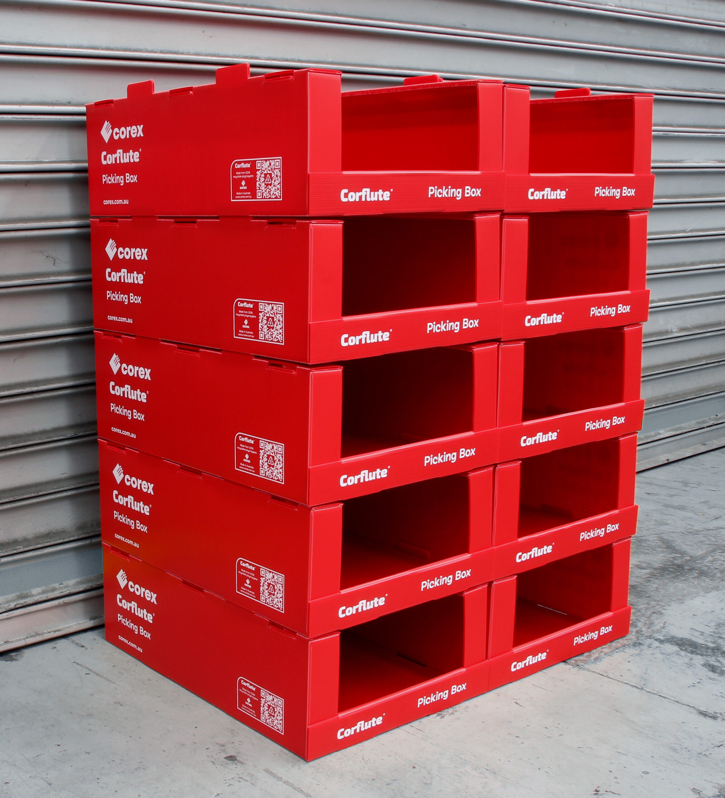 Corflute Stacking Box (5x2) (Factory) (Portrait)