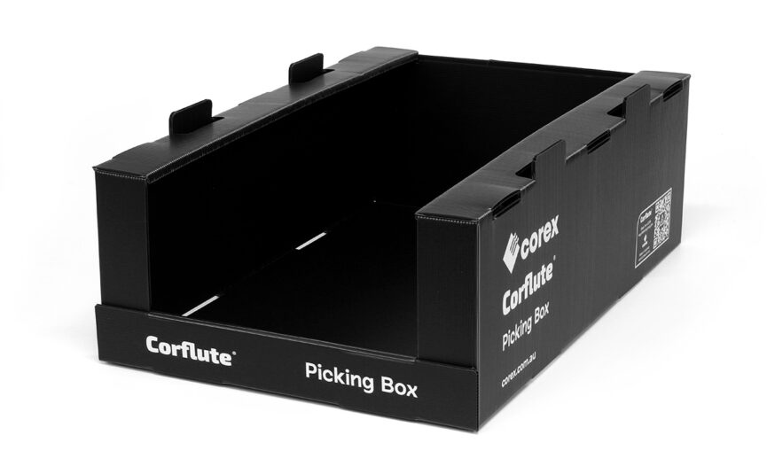 Corflute Stacking Box (1x1) (1) (1200 x 1200) (Black)