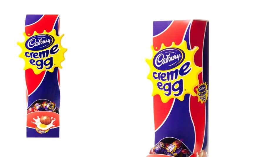 Designer: Corex. White Promeg®. Screen printed. Fold-glue construction with a curve-crease and cut out feature and gravity feed function.