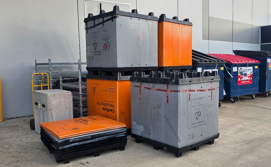 Corex Corflute recycling collection bin at Mediapoint